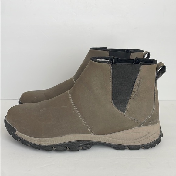 Columbia Men’s Yoncalla Mid Slip-on Waterproof Boots Taupe Grey 10 - Picture 1 of 9